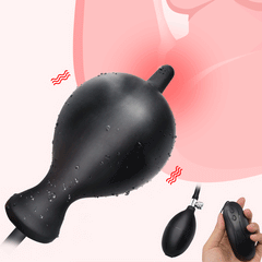 10 Speed Vibrating Inflatable Butt Plug - Black